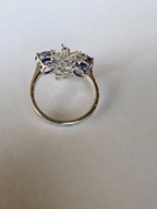 Natural Tanzanite Gemstone & Diamond Wedding Ring - 18k White Gold Handmade Ring
