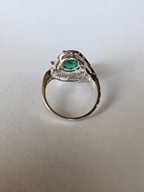 2.14 Ct. Zambian Emerald Engagement Ring - 18k White Gold Handmade Diamond Ring