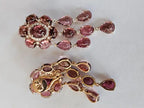 39.21 Ct. Cabochon Tourmaline Gemstone Dangle Earrings - 18k Rose Gold Diamond Wedding Earrings