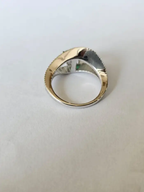 18k White Gold Diamond & Zambian Emerald Engagement Ring