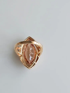 18k Rose Gold Diamond Cocktail Ring - Natural Morganite & Pink Sapphire Gemstone Ring