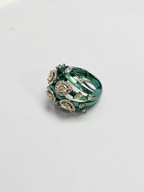 18k Gold & Titatnium Ring - Natural Yellow Diamond Statement Ring