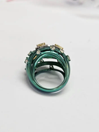 18k Gold & Titatnium Ring - Natural Yellow Diamond Statement Ring
