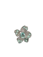 18k White Gold Diamond Cocktail Ring - Natural Paraiba Gemstone Wedding Ring