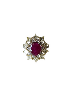 Natural Mozambique Ruby Engagement Ring - 18k White Gold Diamond Ring