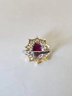 Natural Mozambique Ruby Engagement Ring - 18k White Gold Diamond Ring
