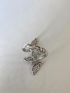Natural Blue Sapphire & Tsavorites Ring - 18k White Gold Diamond Wrap Ring