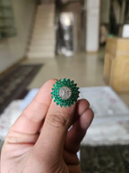 4.51 Ct. Zambian Emerald Wedding Ring - 18k White Gold Diamond Cluster Ring