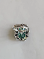 8.25 Ct. Zambian Emerald & Black Onyx Statement Ring - 18k White Gold Diamond Ring