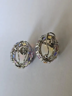 Ethiopian Opal, Tanzanite & Multi Sapphire Stud Earrings - 18k White Gold Diamond Earrings