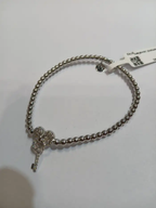 18k White Gold Diamond Antique Unisex Bangle Bracelet