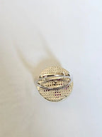 18k White Gold Diamond Ring - Natural Mozambique Ruby & Mother of Pearl Cocktail Ring