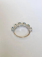 18k White Gold Diamond Ring - Natural Aquamarine Gemstone Ring