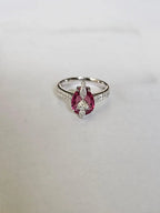 2.39 Ct. Rubellite Gemstone Ring - 18k White Gold Diamond Handmade Ring