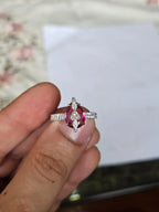 2.39 Ct. Rubellite Gemstone Ring - 18k White Gold Diamond Handmade Ring