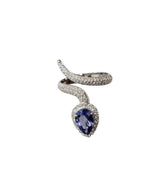 Natural Tanzanite Gemstone Ring - 18k White Gold Wedding Ring