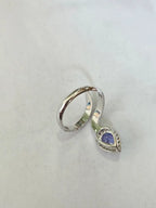 Natural Tanzanite Gemstone Ring - 18k White Gold Wedding Ring