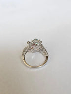 18k White Gold Diamond Toi et Moi Ring - Natural Pink Sapphire & Paraiba Tourmaline Cocktail Ring