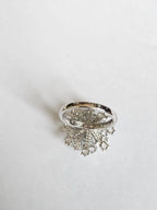 18k White Gold Diamond Wedding Ring - Natural Paraiba Tourmaline Gemstone Ring