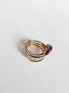 18k Rose Gold Diamond Ring - Natural Tourmaline Engagement Ring