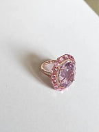 26.87 Ct. Kunzite & Pink Sapphire Cocktail Ring - 18k Rose Gold Diamond Wedding Ring