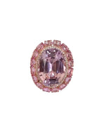 26.87 Ct. Kunzite & Pink Sapphire Cocktail Ring - 18k Rose Gold Diamond Wedding Ring