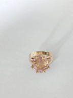 Natural Morganite & Pink Sapphire Cocktail Ring - 18k Rose Gold Diamond Ring