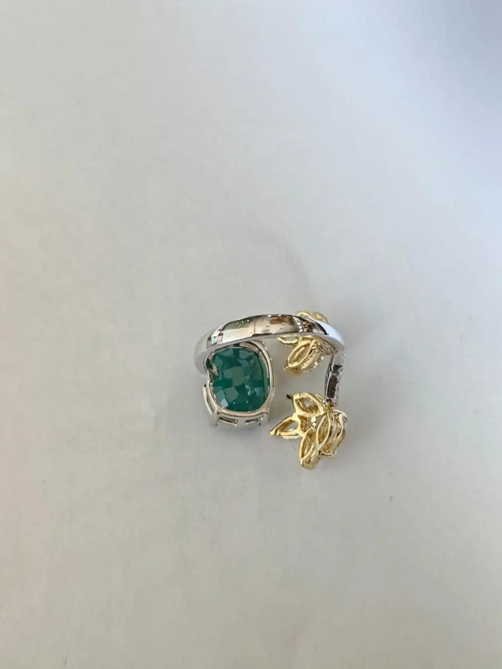 5.52 Ct. Zambian Emerald Gemstone Ring - 18k White Gold Diamond Handmade Wedding Ring