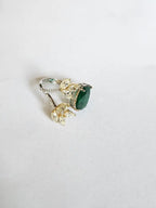 5.52 Ct. Zambian Emerald Gemstone Ring - 18k White Gold Diamond Handmade Wedding Ring