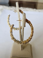 Natural Multi Sapphire & Diamond Hoop Earrings - 18k Yellow Gold Hoop Earrings