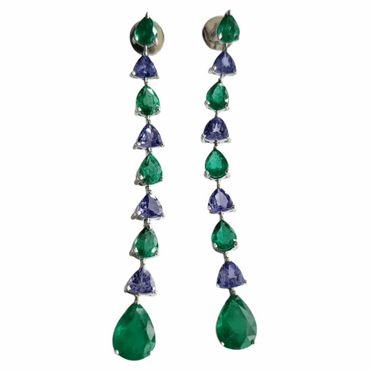 emerald tanzanite earrings