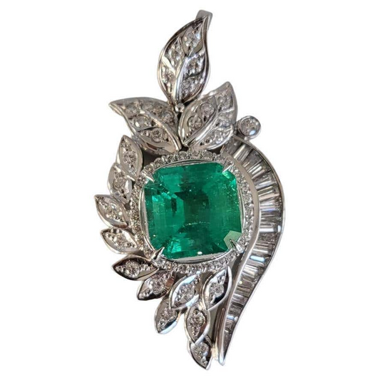 Emerald Pendant with Diamond
