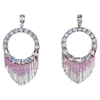 Natural Pink Sapphire & Morganite Gemstone Chandelier Earrings - 18k Rose Gold Diamond Earrings