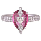 2.39 Ct. Rubellite Gemstone Ring - 18k White Gold Diamond Handmade Ring