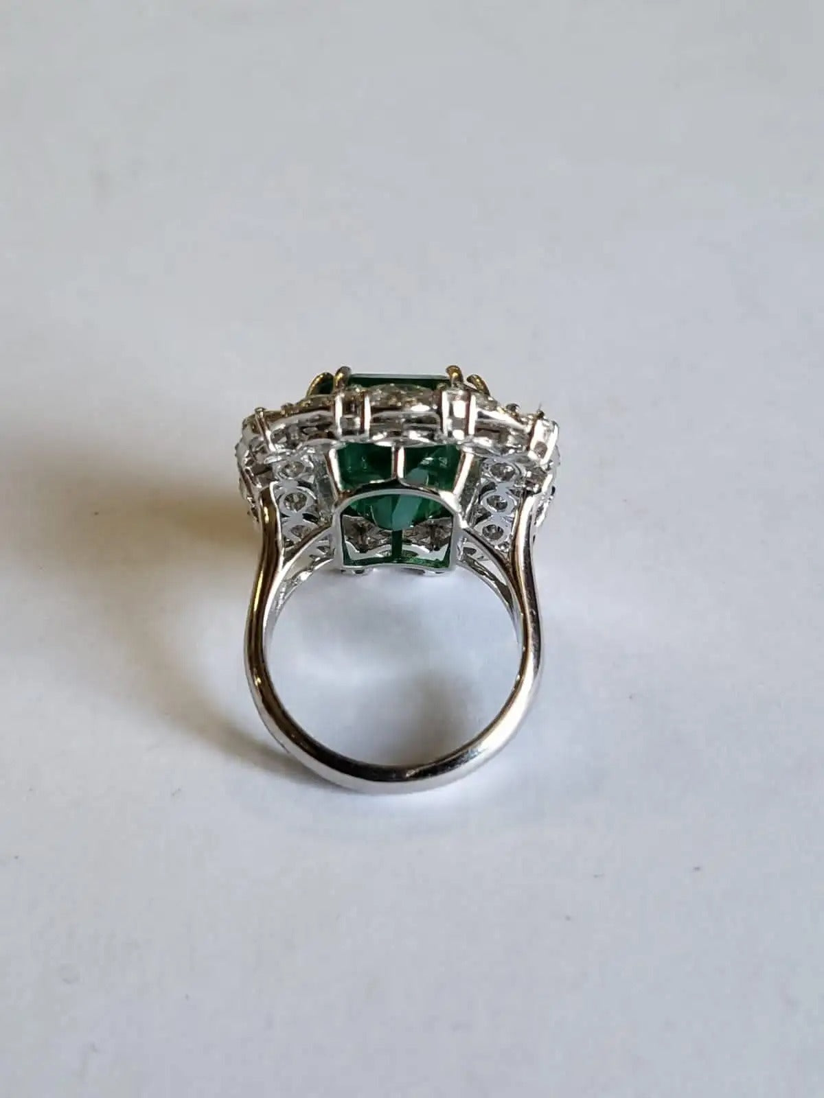 diamond with emerald ring
